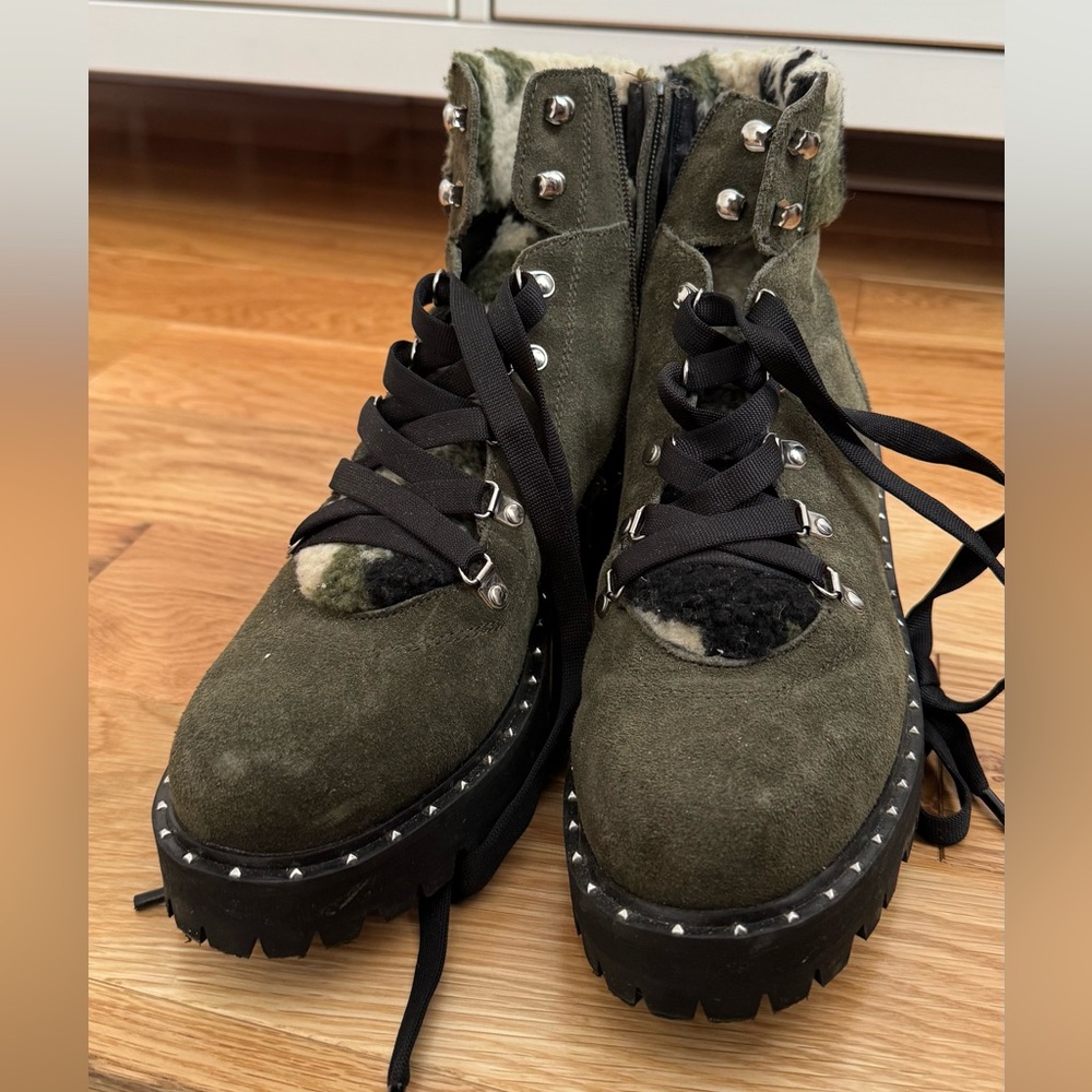 Steve Madden Dark Green Combat Boots